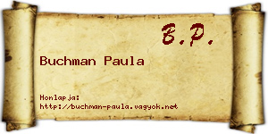 Buchman Paula névjegykártya